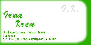 irma kren business card